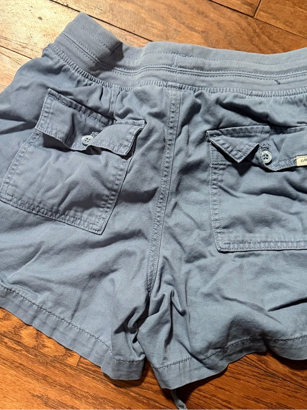 Orvis Women’s Blue Pull-On Shorts Size Small Casual Drawstring Pockets - Picture 3 of 5
